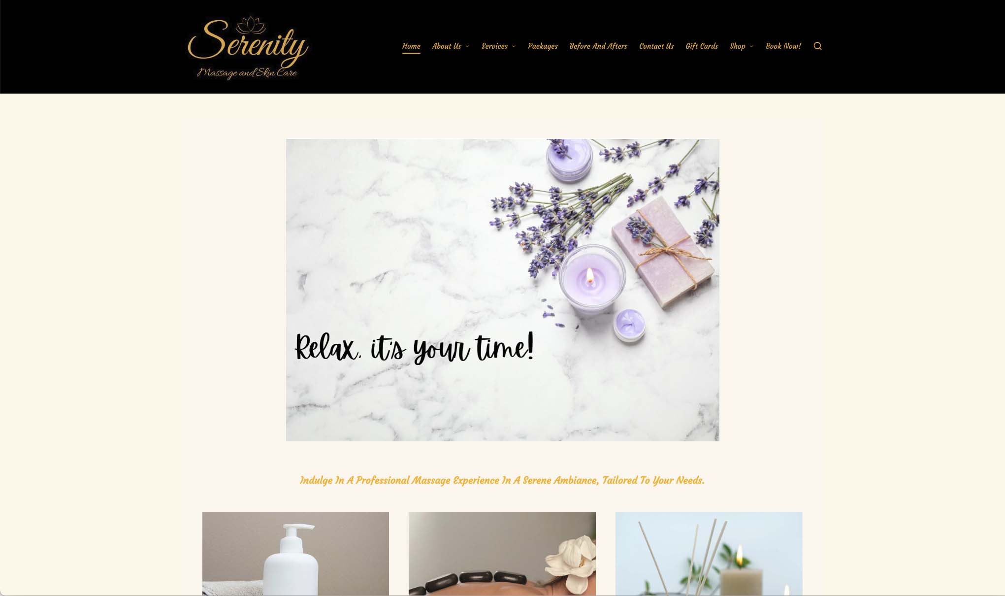 serenity massage website