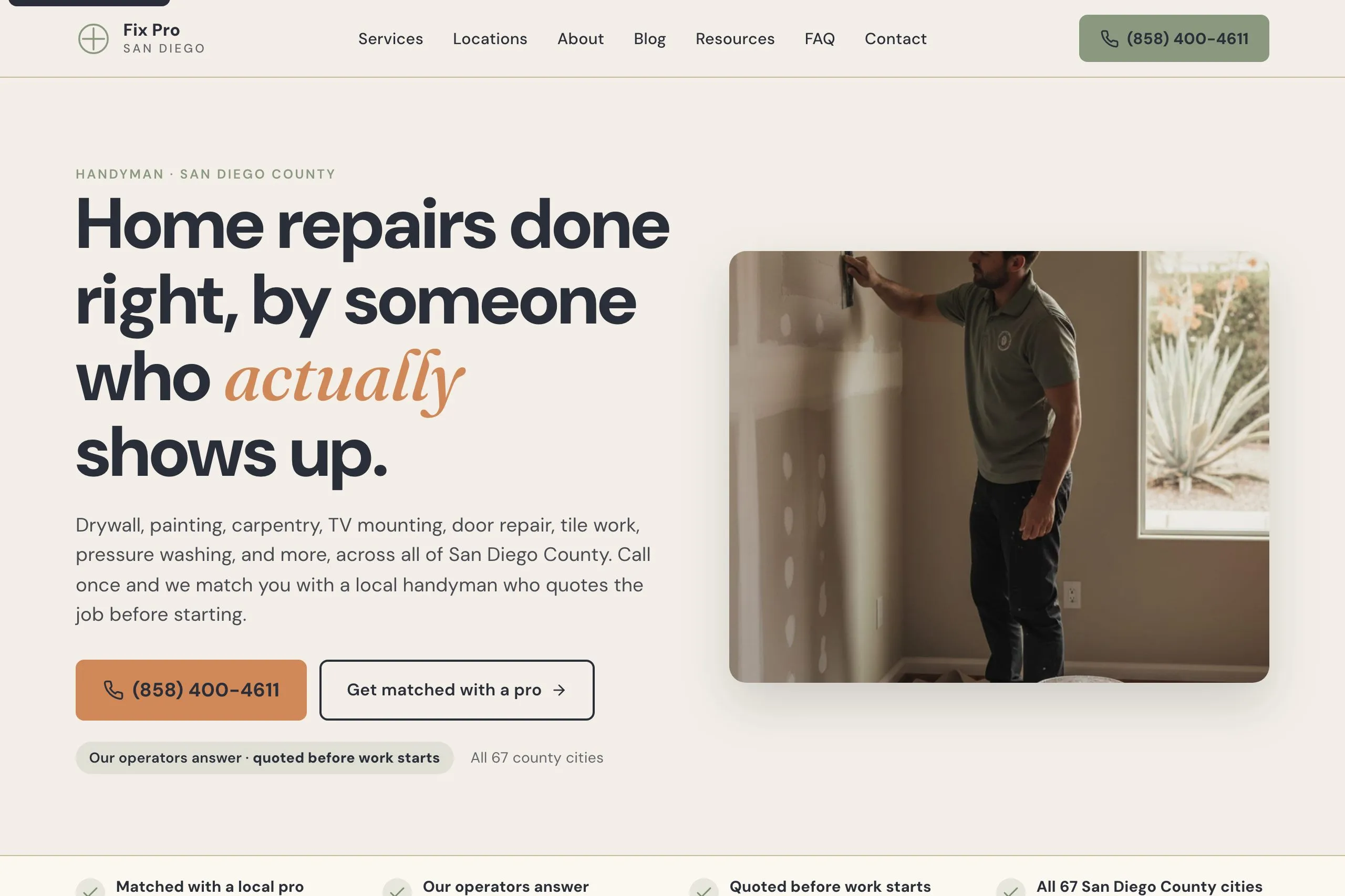 Fix Pro San Diego homepage