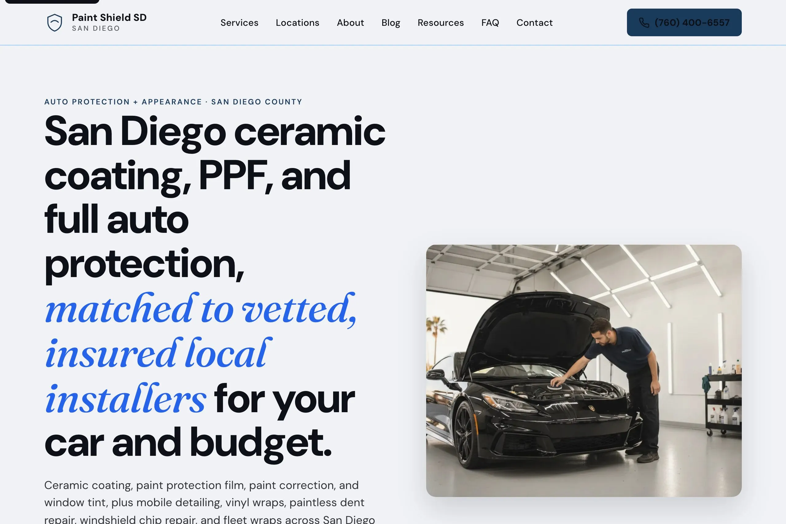 Paint Shield SD homepage