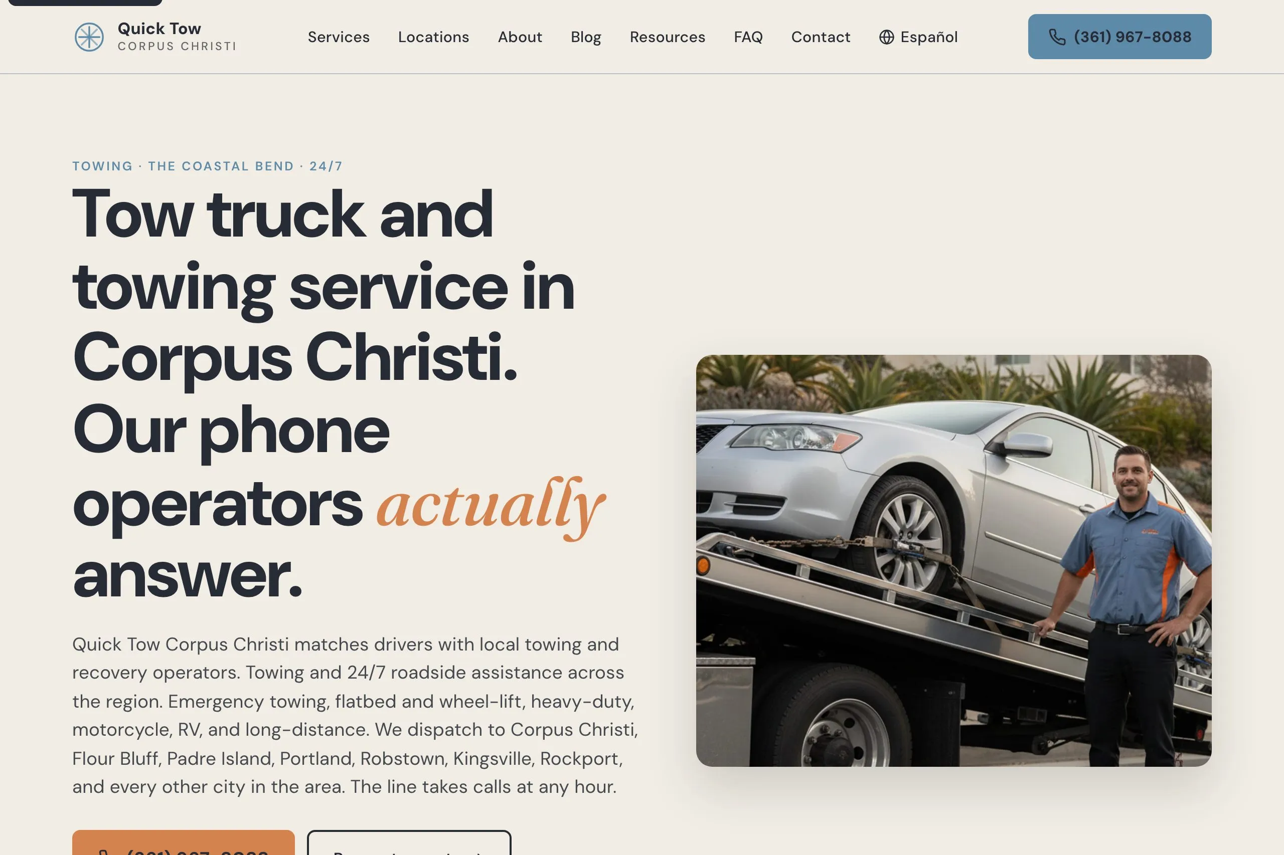 Quick Tow Corpus Christi homepage