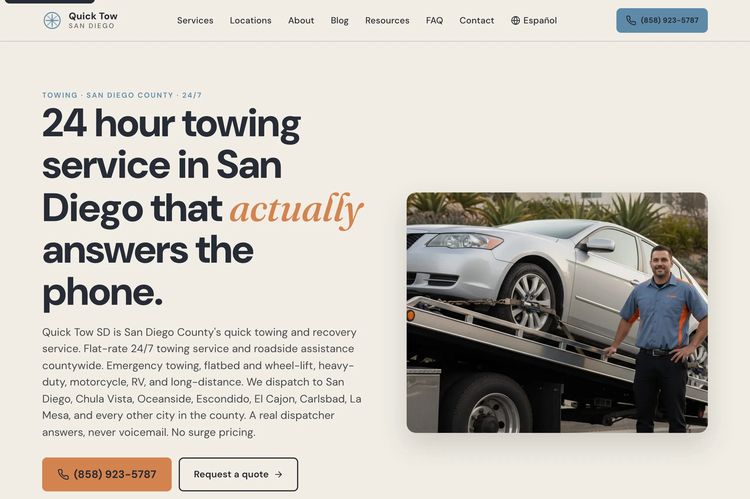 Quick Tow SD homepage